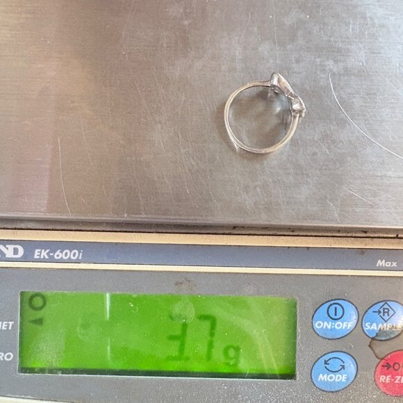 VTG Sterling Silver 925 Natural Diamond Open Hearts Infinity Ring Size 10.25 - Picture 9 of 9